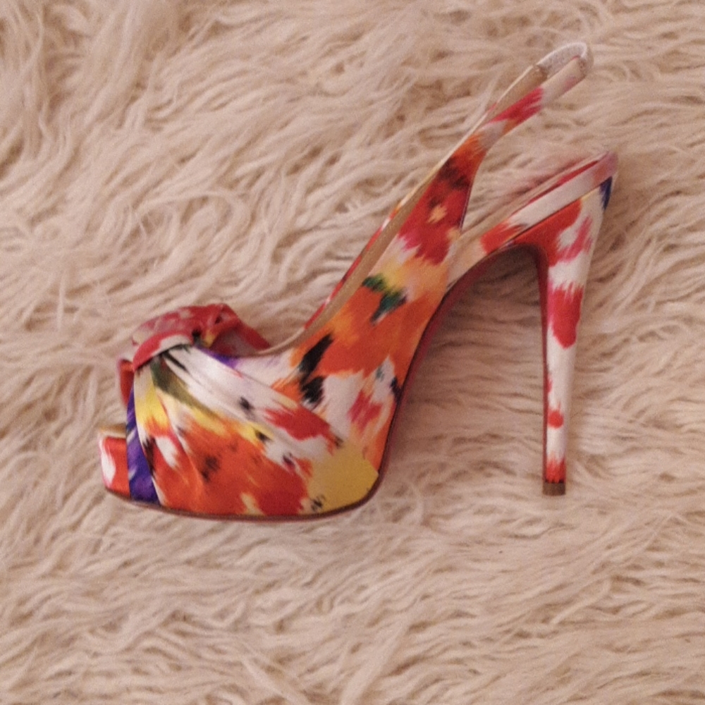 Loubatons Floral Heels